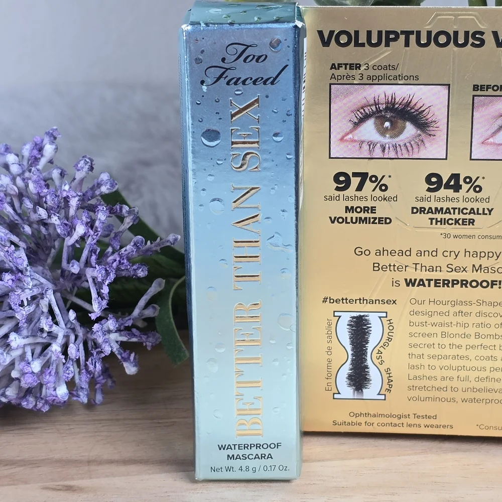 Too Faced Better Than Sex Waterproof Black Mascara 0.17 OZ Travel Size New